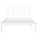 Metal Bed Frame without Mattress with Headboard White 100x190cm 355604