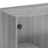 Coffee Table with Glass Doors Grey Sonoma 102x50x42 cm 836418