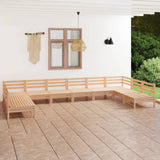 10 Piece Garden Lounge Set Solid Wood Pine 3083424