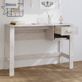 ZNTS Desk HAMAR White 110x40x75 cm Solid Wood Pine 340457