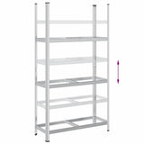 3-Layer Tyre Shelf Silver 110x40x200 cm Steel 4016970