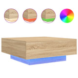 Coffee Table with LED Lights Sonoma Oak 80x80x31 cm 836590