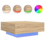 ZNTS Coffee Table with LED Lights Sonoma Oak 80x80x31 cm 836590