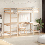 Loft Bed without Mattress 90x190 cm Single Solid Wood Pine 842858