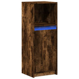 Sideboard with LED Smoked Oak 38x34x100 cm Engineered Wood 852170