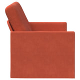 2 Seater Sofa Red Orange 130 x 81 x 82 cm Corduroy Fabric 42041072