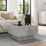 ZNTS Coffee Table with LED Concrete Grey 50x50x30 cm Engineered Wood 847507