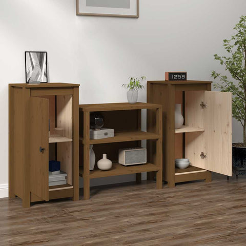 Sideboards 2 pcs Honey Brown 39x35x80 cm Solid Wood Pine 813731
