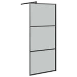 Walk-in Shower Wall 80x195cm Dark ESG Glass Black 151889