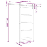 Sliding Door Manual ORKDAL Brown 93 x 202 cm Wood and metal 3332483