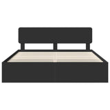 Bed Frame with Headboard Black 180 x 200 cm Solid Pine Wood 3412043