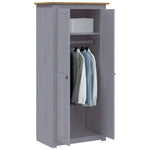 Wardrobe Grey 80x50x171.5 cm Solid Pine Panama Range 282665