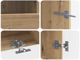 5 Piece LED TV Cabinet Artisan Oak Engineered Wood 3416932