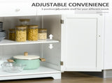 Kitchen Floor Cabinet Side Storage Cupboard Multi-use Sideboard Table with Solid Wood Top, T3398P329819