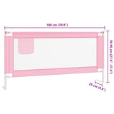 Toddler Safety Bed Rail Pink 180x25 cm Fabric 10204