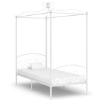 ZNTS 284468 Canopy Bed Frame without Mattress White Metal 90x200 cm