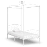 ZNTS 284468 Canopy Bed Frame without Mattress White Metal 90x200 cm