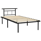 Bed Frame without Mattress Black Metal 100x200cm 324823