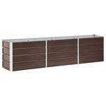 Garden Raised Bed Galvanised Steel 240x40x45 cm Brown 47046