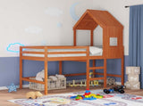Loft Bed Frame Wax Brown 90 x 190 cm Solid Pine Wood 3422776