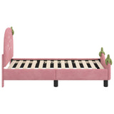 Toddler Bed Frame with Headboard Pink 70 x 140 cm Velvet 42011074