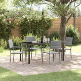 Garden Dining Set with Cushion 5 pcs Grey Poly Rattan 3380046