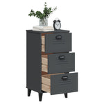 ZNTS Bedside Cabinet VIKEN Anthracite Grey Solid Wood Pine 374919