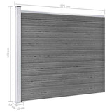 Fence Panel Set WPC 526x146 cm Grey 3070456