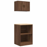 ZNTS Garage Cabinets 2 pcs Brown Oak Engineered Wood 3328284