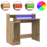 Desk with Shelf Artisan Oak 97 x 45 x 90 cm Engineered Wood 875241