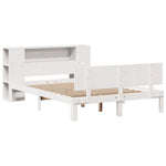 ZNTS Bookcase Bed without Mattress White 120x190 cm Small Double Solid Wood Pine 3322625