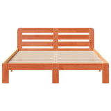 Bed Frame without Mattress Wax Brown 140x190 cm Solid Wood Pine 855578