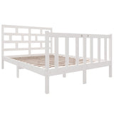 3101329 Bed Frame without Mattress White Solid Wood 140x190 cm