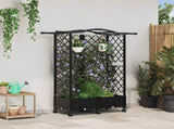 Raised Bed with Trellis and Roof Black 124 x 40 x 129 cm PP 3423018