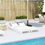 Sun Loungers 2 pcs White 205x60x31.5 cm Solid Wood Pine 832575