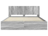 Bed Frame with Storage and Headboard Grey Sonoma 135 x 190 cm 3413866