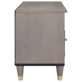 TV Cabinet with Drawer Grey 100 x 33 x 46 cm Solid Mango Wood 4018788