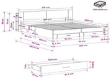 Bed Frame with Storage Concrete Grey 200 x 200 cm 3433796