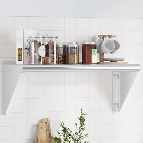 Wall Shelf 75x30x31 cm Silver Stainless Steel 30275