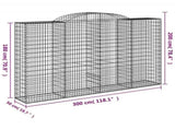 Arched Gabion Baskets 11 pcs 300x50x180/200 cm Galvanised Iron 3146782