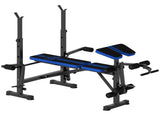 Adjustable Weight Bench with Leg Extension, Barbell Rack, Preacher Curl Pad, Butterfly, T3398P349195