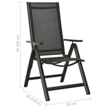 Bistro Set Black and Anthracite Aluminium Small 3070654