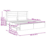 Bed Frame with Drawer Grey Sonoma 180 x 200 cm Engineer Wood 3409832