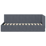 Corner Bed Frame with Headboard Dark grey 80 x 200 cm Velvet 42016288