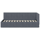 Corner Bed Frame with Headboard Dark grey 80 x 200 cm Velvet 42016288