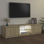 TV Cabinet with LED Lights Sonoma Oak 140x40x36 cm 804295