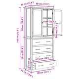 Storage Furniture Set with Drawer 2 pcs Natural 80 x35 x 185 cm 3328627