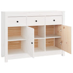 ZNTS Sideboard White 100x35x74 cm Solid Wood Pine 814555