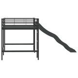 Kids'Loft Bed Frame with Slide Black and Anthracite 42020774