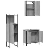 3 Piece Bathroom Furniture Set Grey Sonoma Engineered Wood 3214823